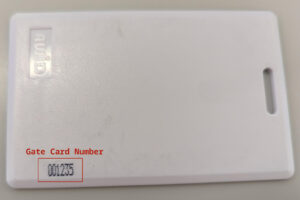 An example of a gate card